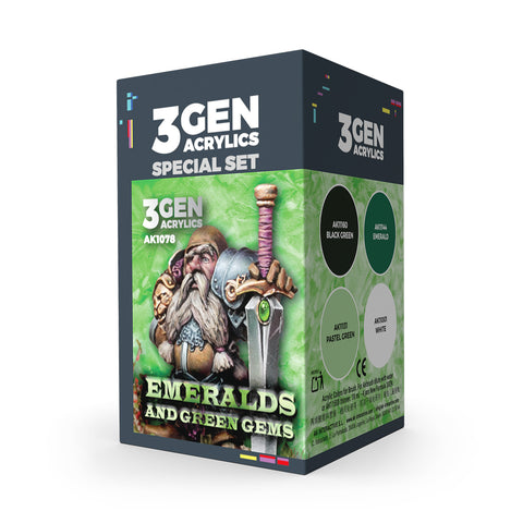 [AK Interactive] Wargame Color Set Emeralds And Green Gems